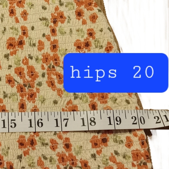 Cato Mini Skirt Shirred Ruffle Orange Floral Womens XL Cottage Flirty New w/ Tag - Picture 10 of 12